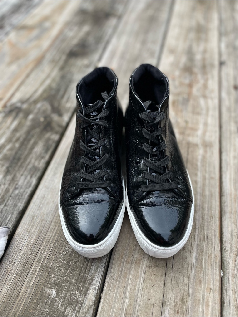 Black platform Sneakers with White Sole